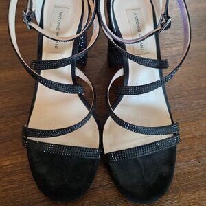 Antonio Melani black sparky Rhinestone Dress Sandals